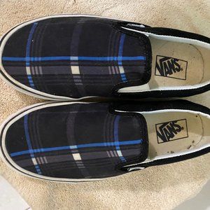 Vans Unisex Classic Slip On Navy Plaid